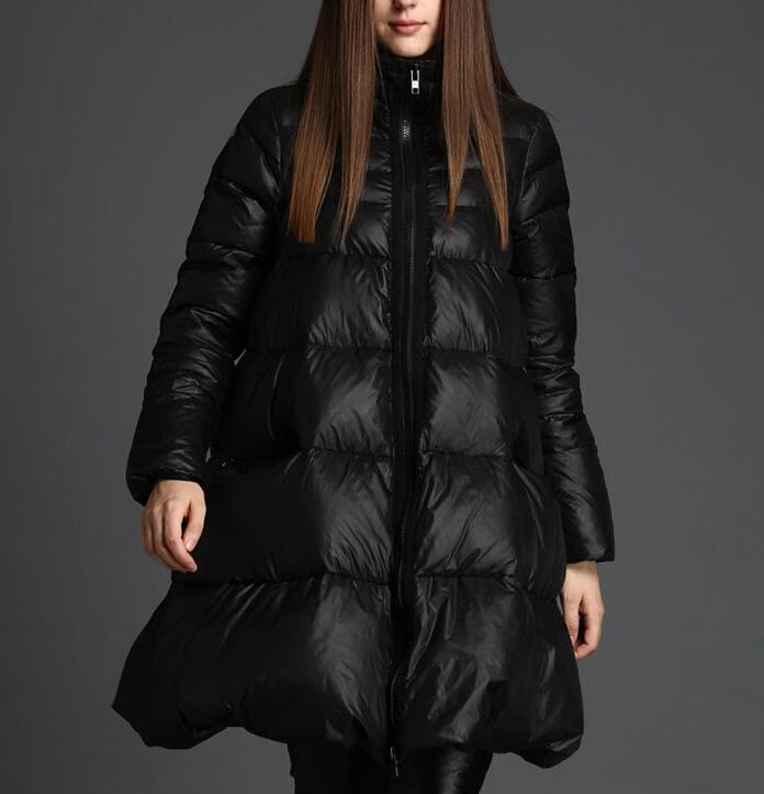 A-Line Women Winter Puffer Coat,Warm Thick 90% Duck Down Coat 