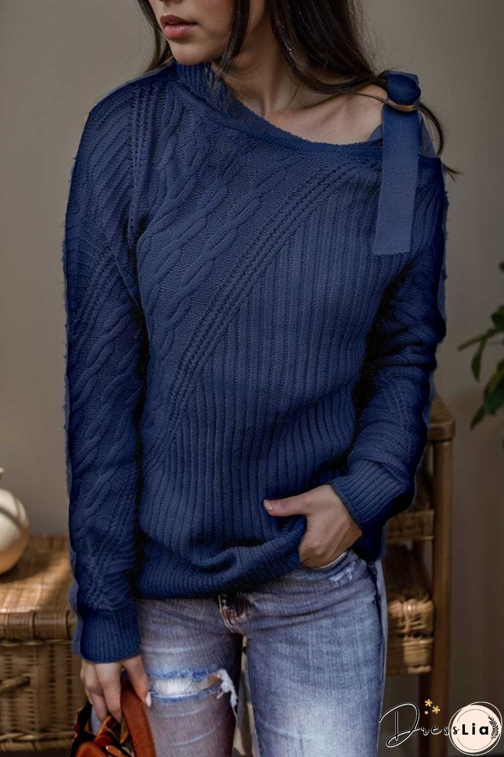 casual ribbed button decor asymmetrical hem long sleeve t shirt