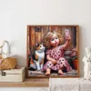 Jolie fille - perceuse ronde peinture diamant - 40*40cm