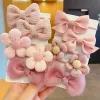 Cute Flower Gauze Plaid Bowknot Hair Bands for Kids
