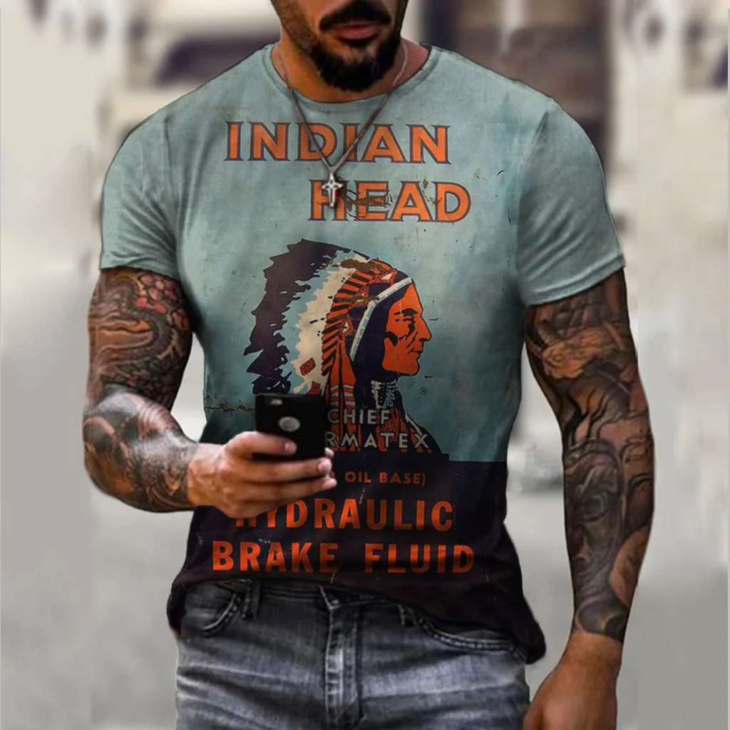 Vintage Indian Motor Oil Logo Print T-shirt / [viawink] /