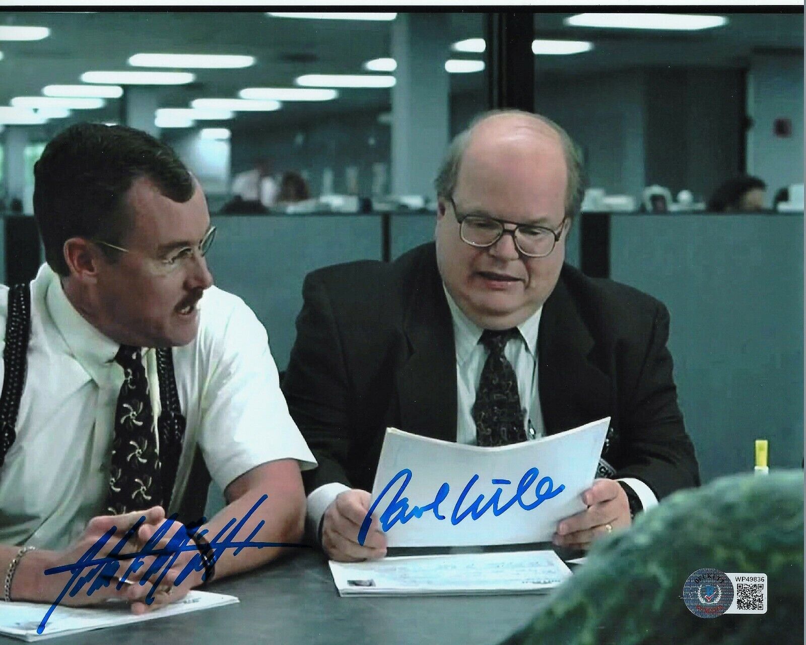 JOHN C. MCGINLEY PAUL WILLSON SIGNED OFFICE SPACE MOVIE 8x10 Photo Poster painting 1 BECKETT COA