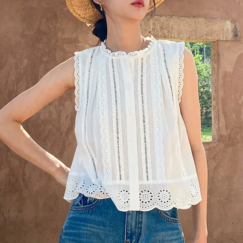Uveng Uveng New French Holiday Style Embroidered Small Top Dress Half-Dress Women's Design Set