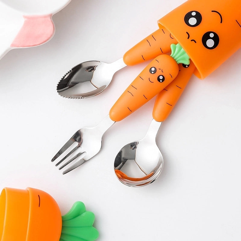 Cute Carrot Stainless Steel Tableware 1 Piece