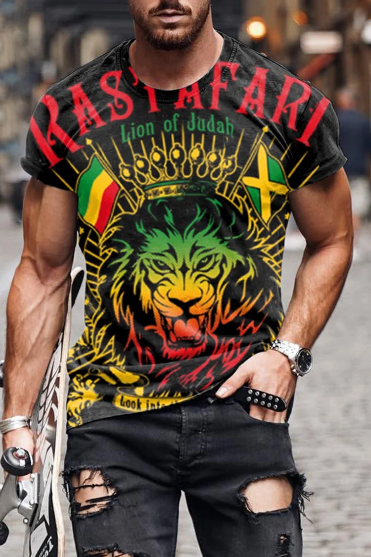 Men's Printed Casual Short Sleeve T-Shirt