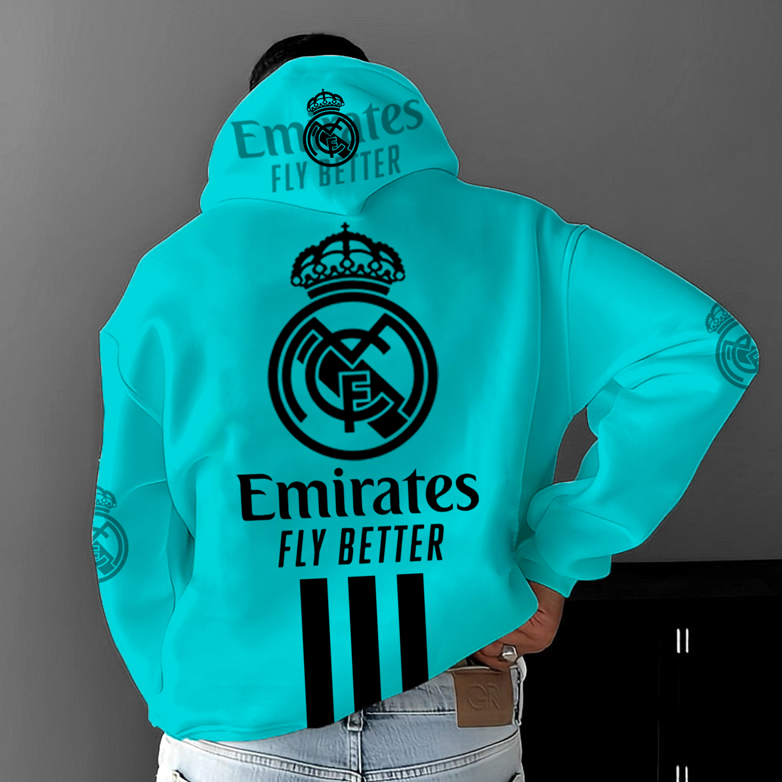 Unisex Football Team Logo Print Jersey Casual Oversized Hoodie / TECHWEAR CLUB / Techwear