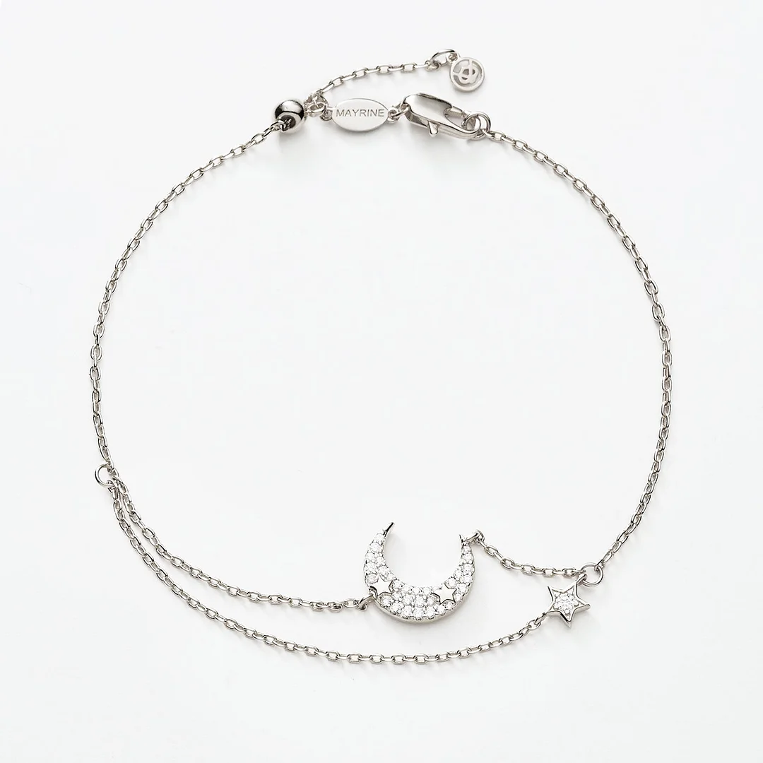 My Moon and All My Stars Silver Bracelet