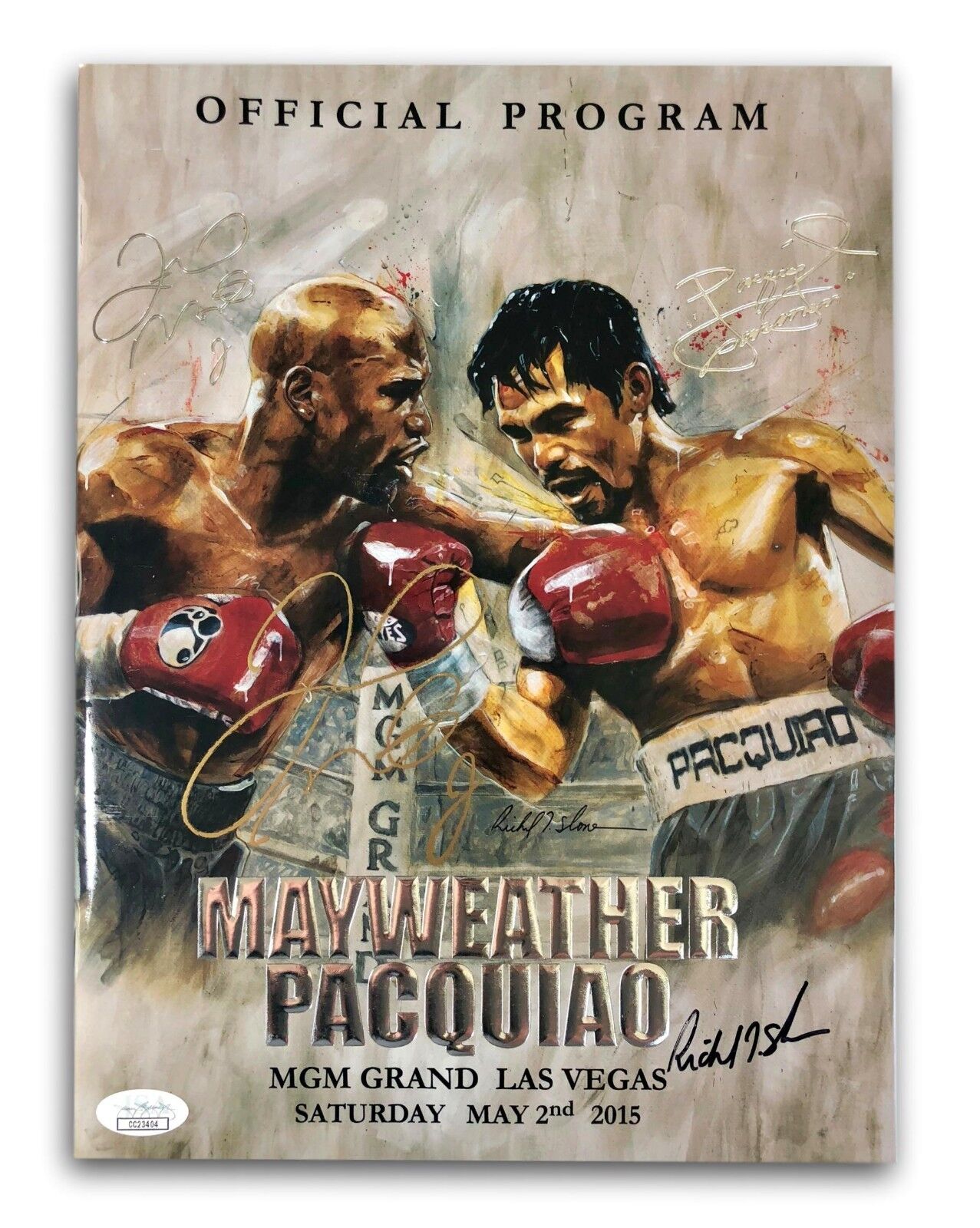 Floyd Mayweather Jr Signed vs. Pacquiao Official Fight Program Autograph JSA COA