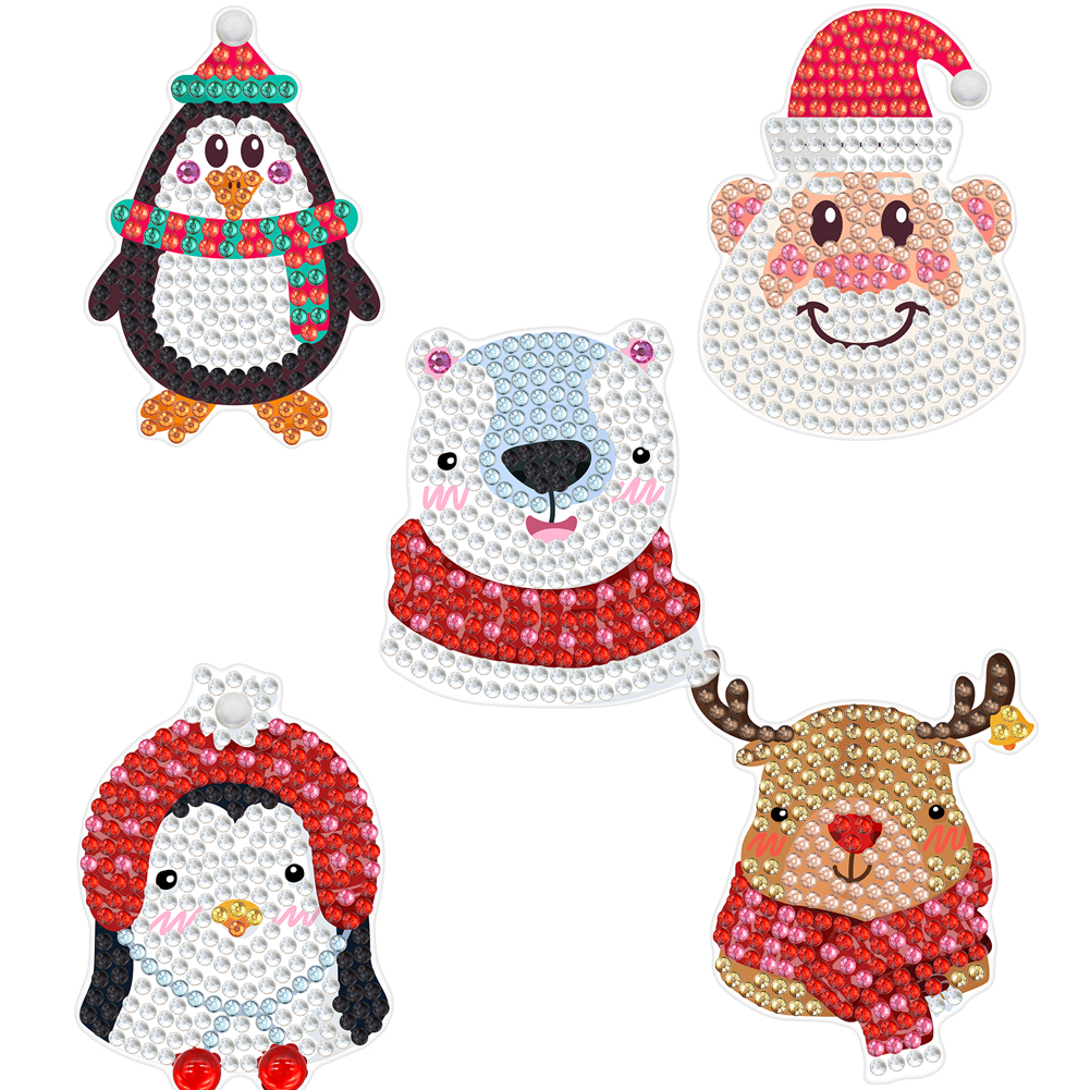 

5pcs Christmas Animal Brooch - 5D DIY Craft Fashion Accessories, 501 Original