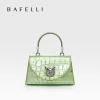 BAFELLI 2024 WOMEN'S NEW BAG ORIGINAL DESIGNER LUXURY BRAND CAT CASUAL STYLE TREND PURSE CROCODILE LEATHER HANDBAGS