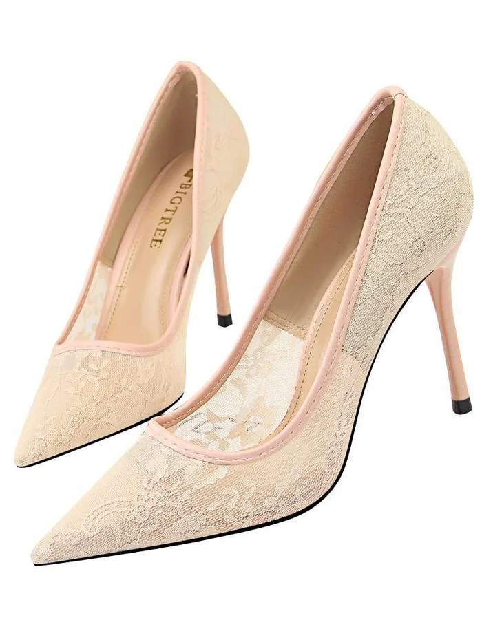 Sexy Lace High-heeled Hollow out Pump Shoes