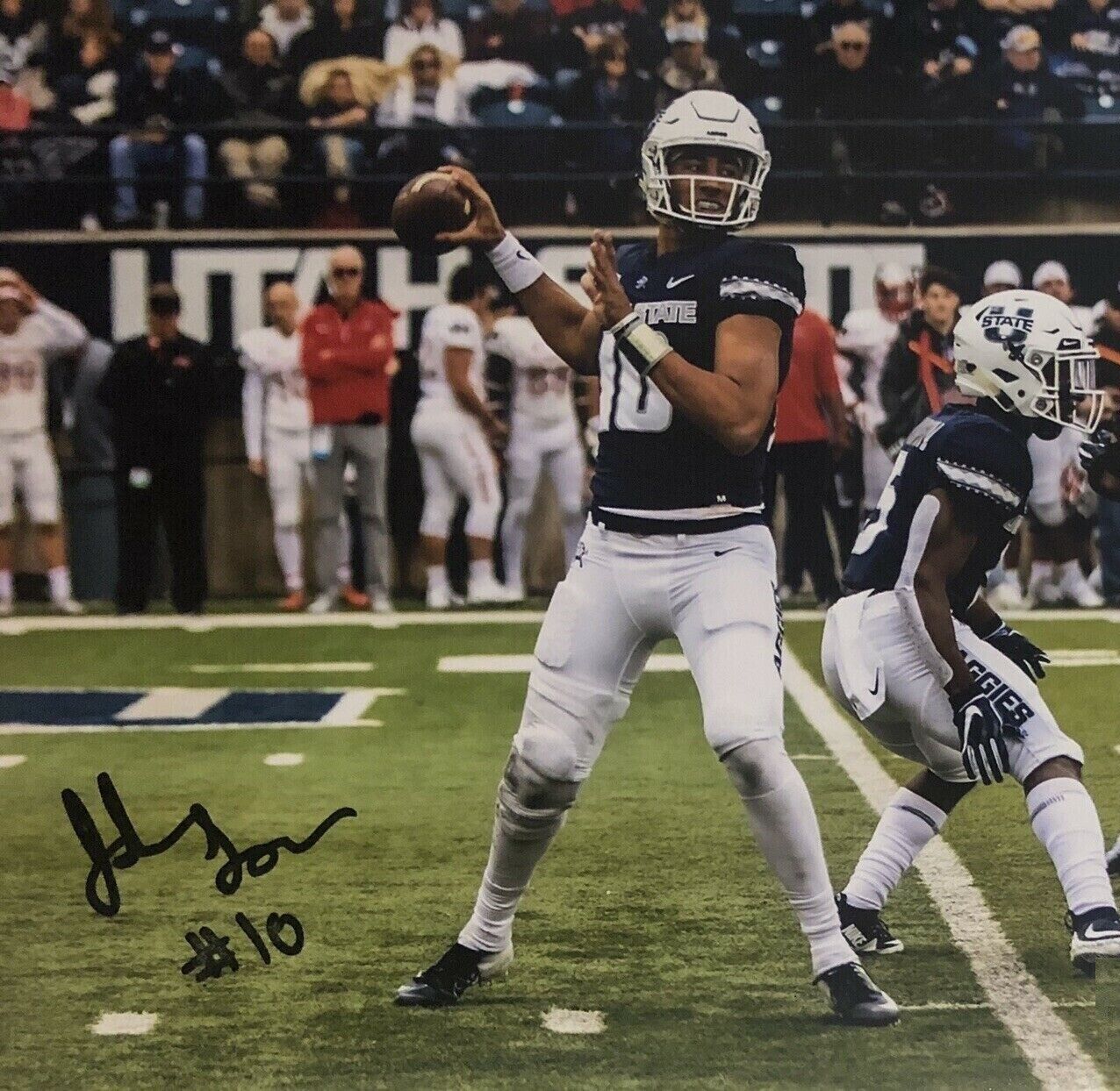 Jordan Love Autographed Signed 8x10 Photo Poster painting ( Utah State Aggies ) REPRINT