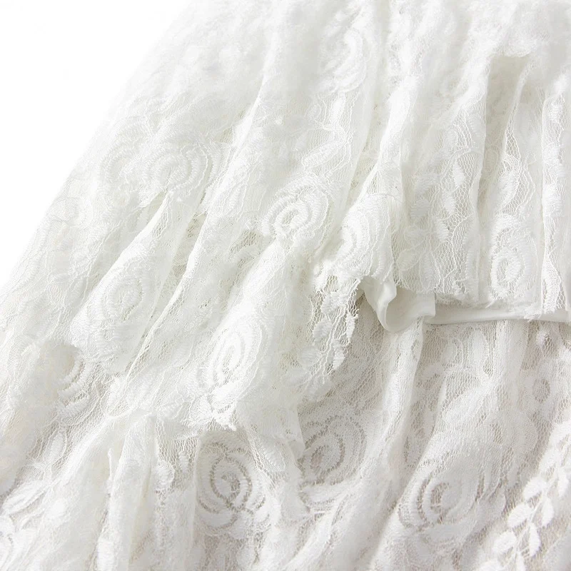 Nigikala Nigikala Lace Dress Woman 2025 Spring Cake Dress Design High Waist Medium Long Skirt 8909