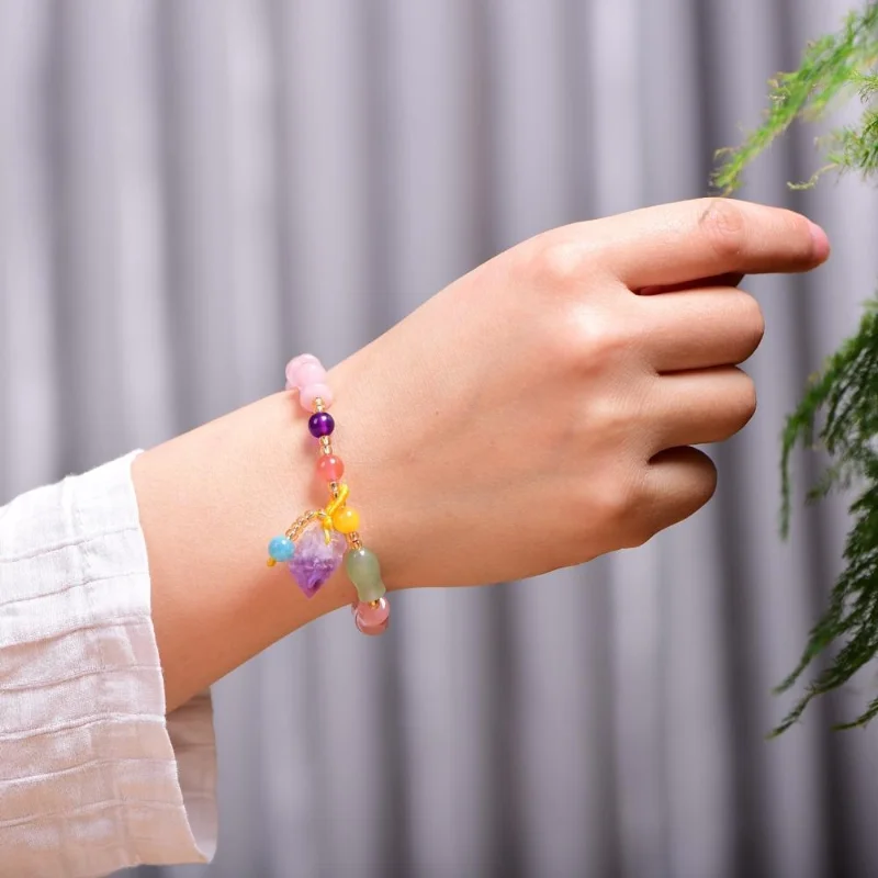 Natural Amethyst & Agate Bracelet