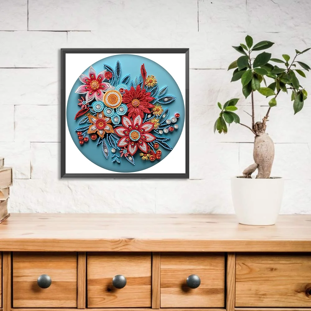 Diamond Painting - Partial Special Shaped Drill - Flower(Canvas|30*30cm)