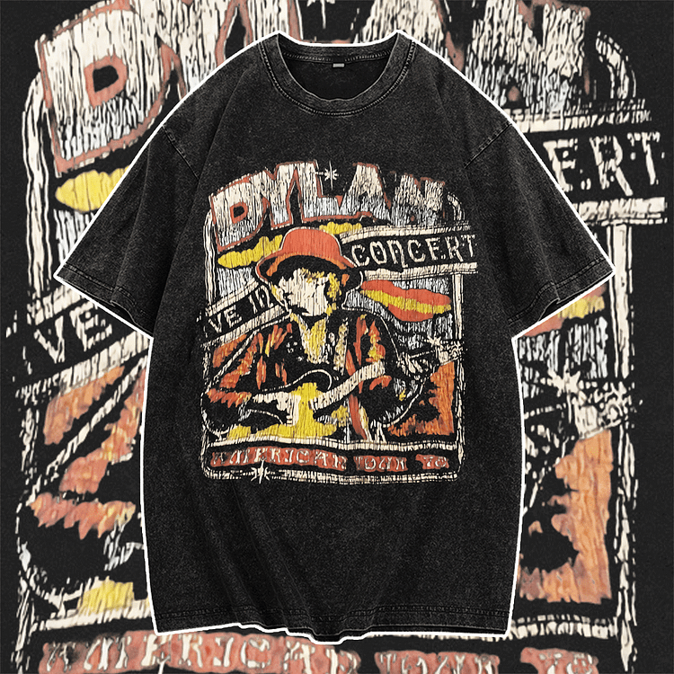 Davidhawaii100% Cotton Casual Retro Trend Street Rock Crack Double-Sided T-Shirt - 100% Cotton