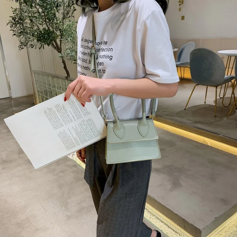 Solid Color PU Leather Crossbody Bags For Women 2021 hit Female Shoulder Simple Bag Lady Mini Phone Purses And Handbags