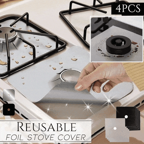 Reusable Foil Stove Cover(4 PCS)