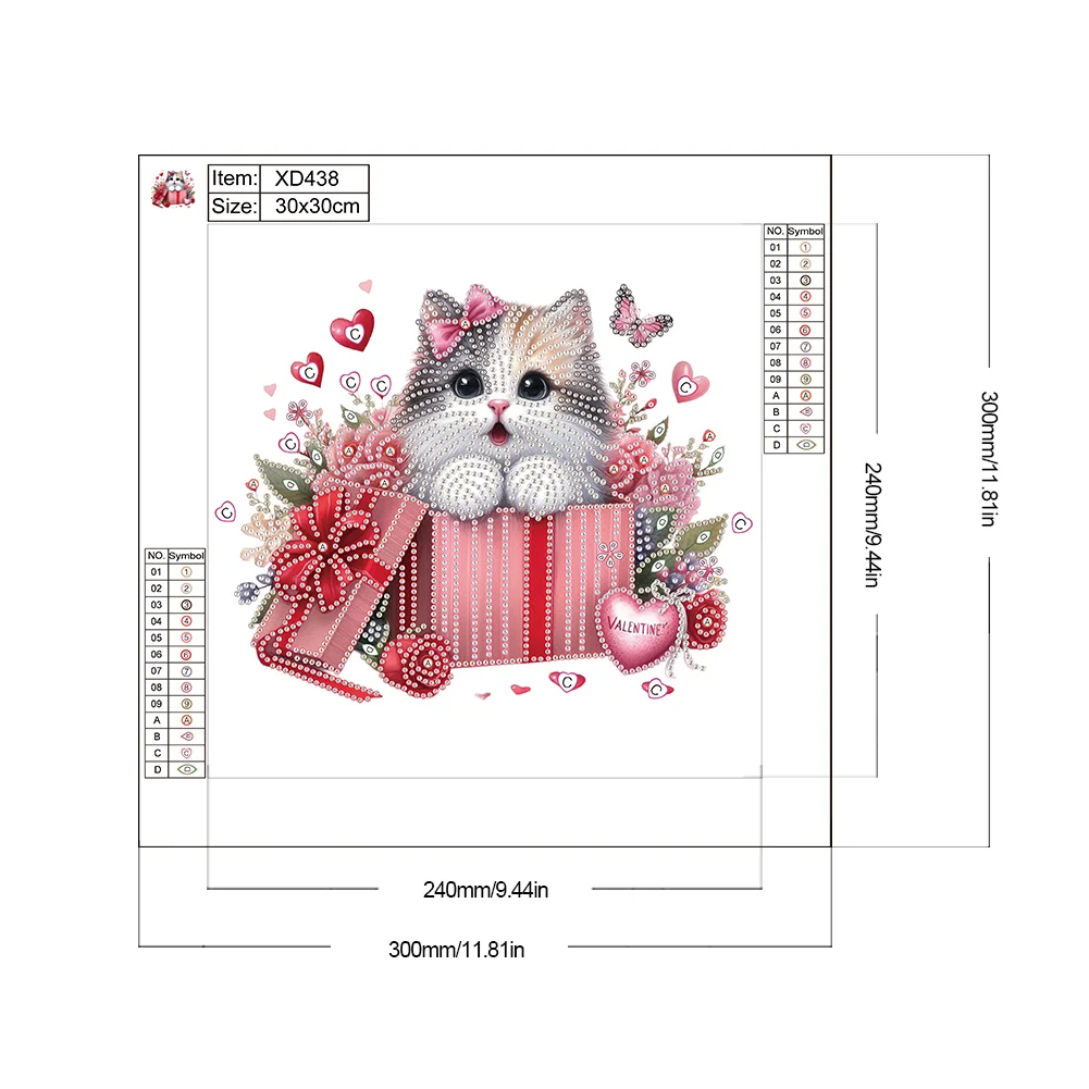 Special Shape Diamond Painting 30*30cm - Surprised Cat