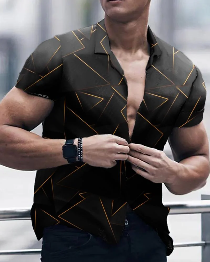Men's Casual Printed Short-Sleeved Shirt60