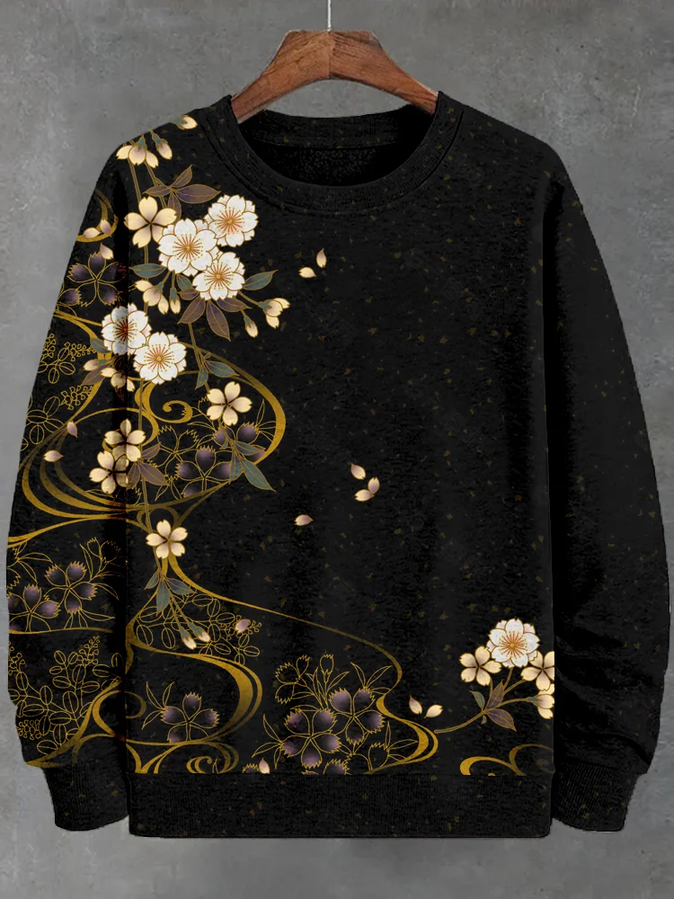 Men's Japanese Cherry Blossoms Art Comfy Sweatshirt