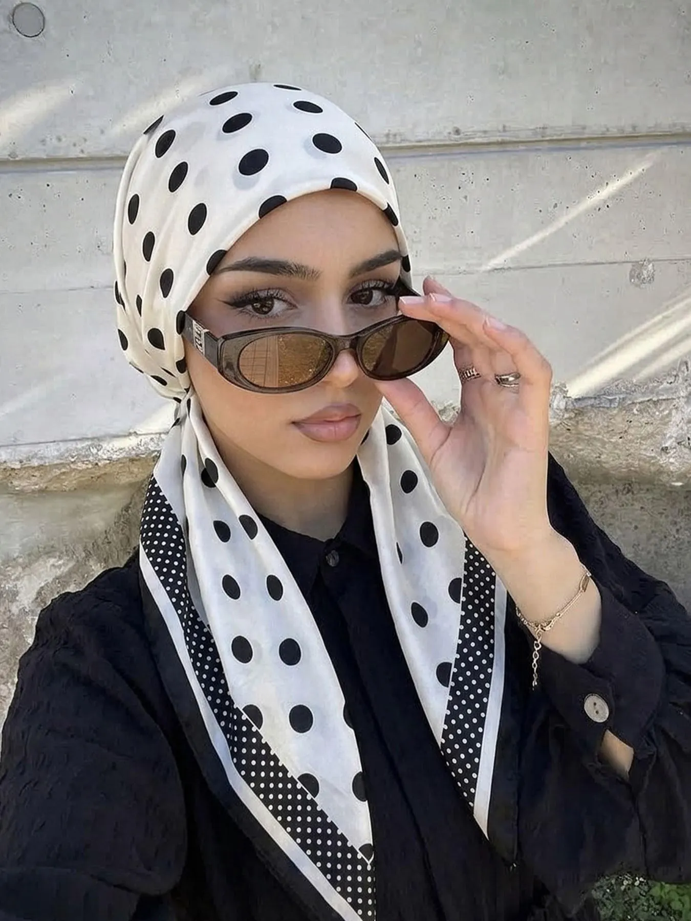 Women's Square Hijab Scarf, Color Block Print Turban, Chemotherapy Sleep Cap, Elastic Head Wrap, Daily Wear, Muslim Accessories