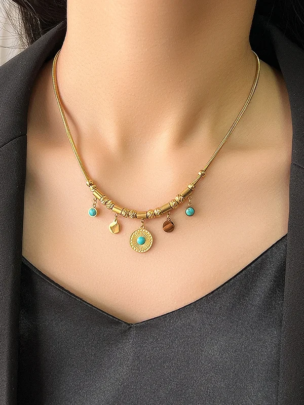 Snake Chain Geometric Adjustable Necklaces Accessories