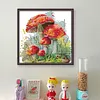 Red Mushroom In Grass-14CT Stamped Cross Stitch 21*21cm/8.27*8.27in tapestrymarket