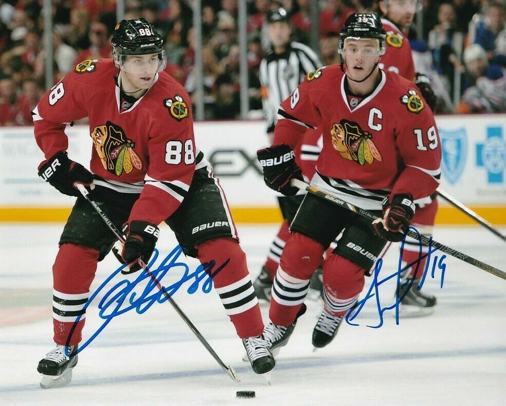 PATRICK KANE / JONATHAN TOEWS Autographed Signed 8x10 Photo Poster painting Blackhawks REPRINT