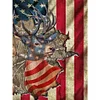 Diamond Painting-DIY Full Round Drill Elk And Flag