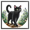 Black Cat In Garden-11CT Stamped Cross Stitch 37*37cm/14.57*14.57in tapestrymarket