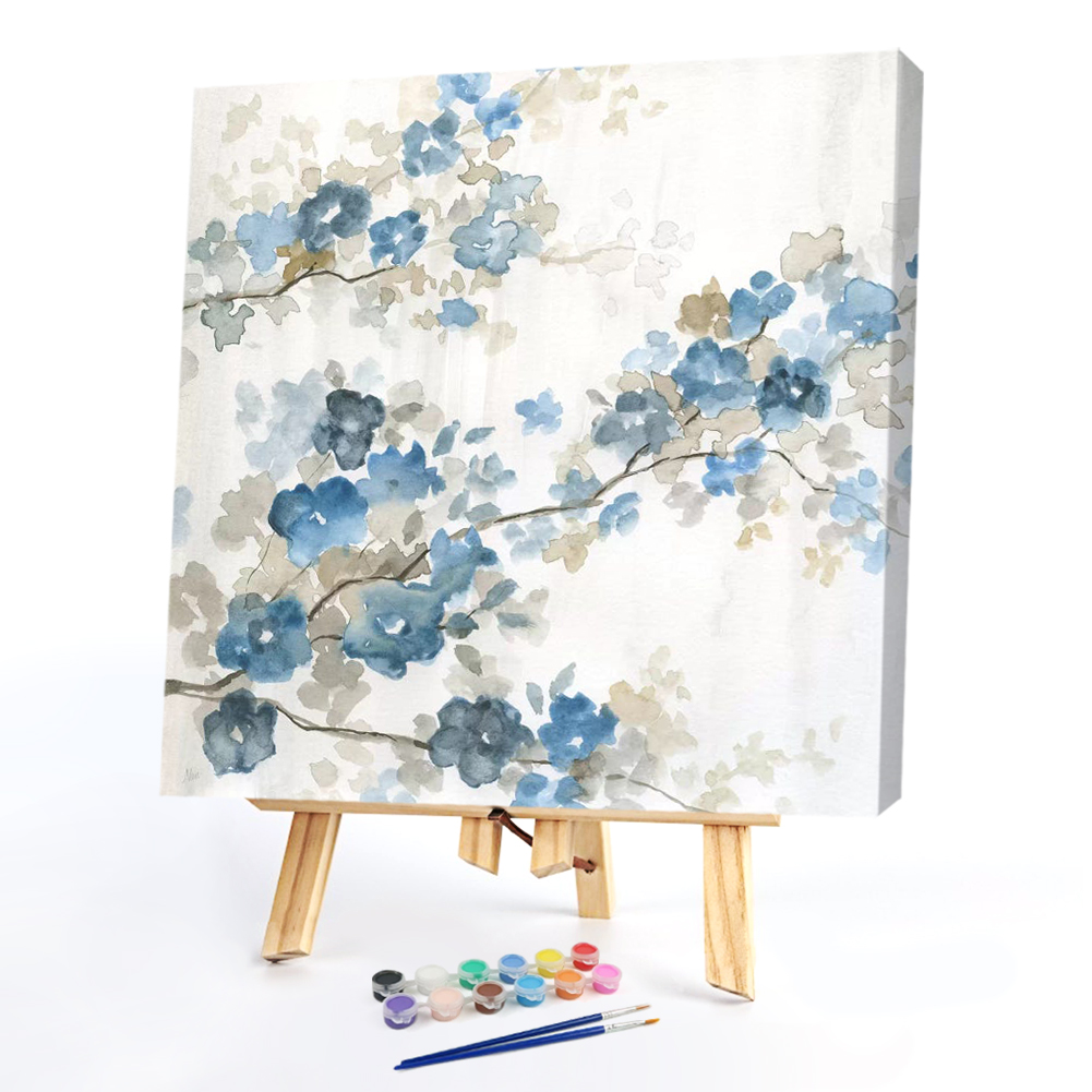 

20*20CM - Paint By Numbers - Ink Flower, 501 Original