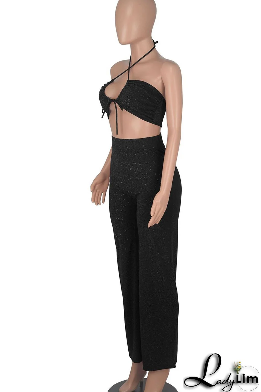 Khaki Sexy Solid Split Joint Frenulum Strapless Two Pieces