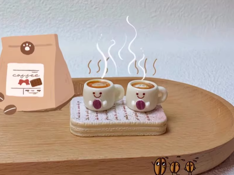 Mini JC Smiley Coffee Cup Resin Charms