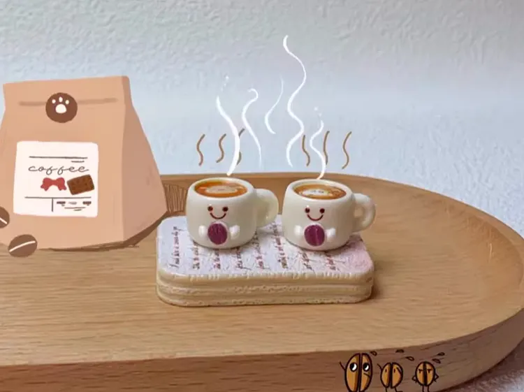 Mini JC Smiley Coffee Cup Resin Charms