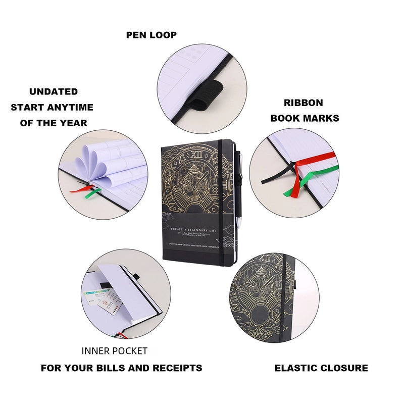 A5 English Version Thick 5-week Planner Study Schedule Hardcover Notebook Customized Office/cultural/notebook/notepad