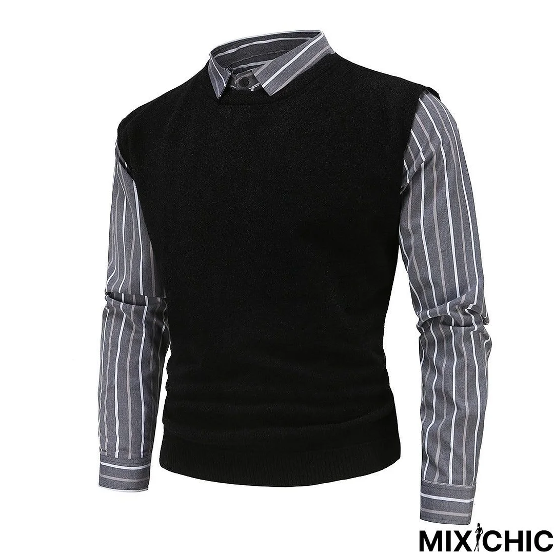 Men's British Stripe Sleeve Sweater