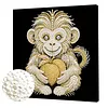 DIY Pearl Painting Monkey for Home Wall Decor with Frame(30x30cm)