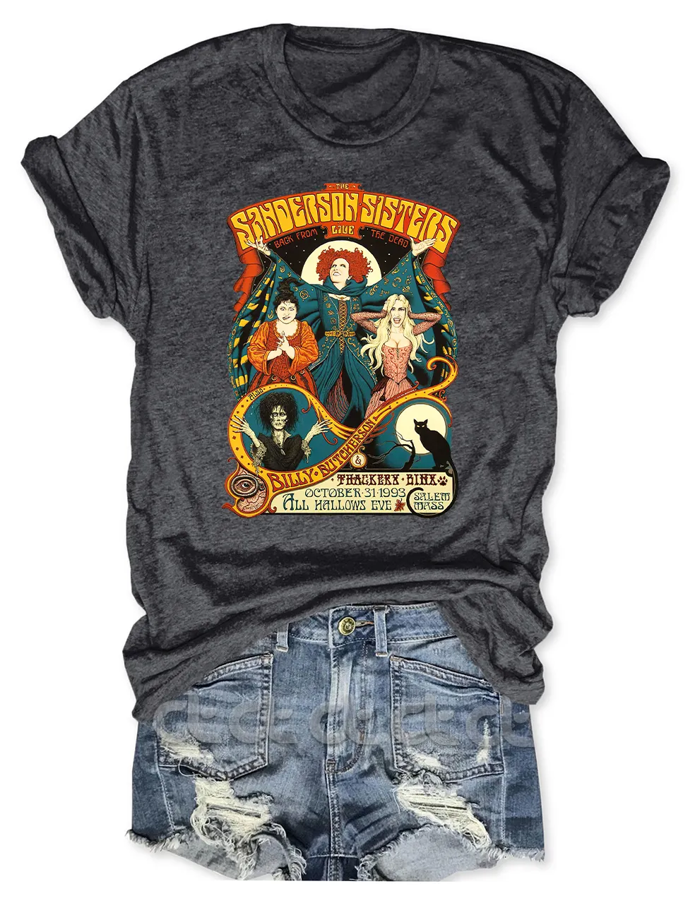Sanderson Sisters Halloween T-Shirt For Women - Funny Hocus Pocus Graphic Tee, Fall Short Sleeve Top, Costume Apparel - View #13
