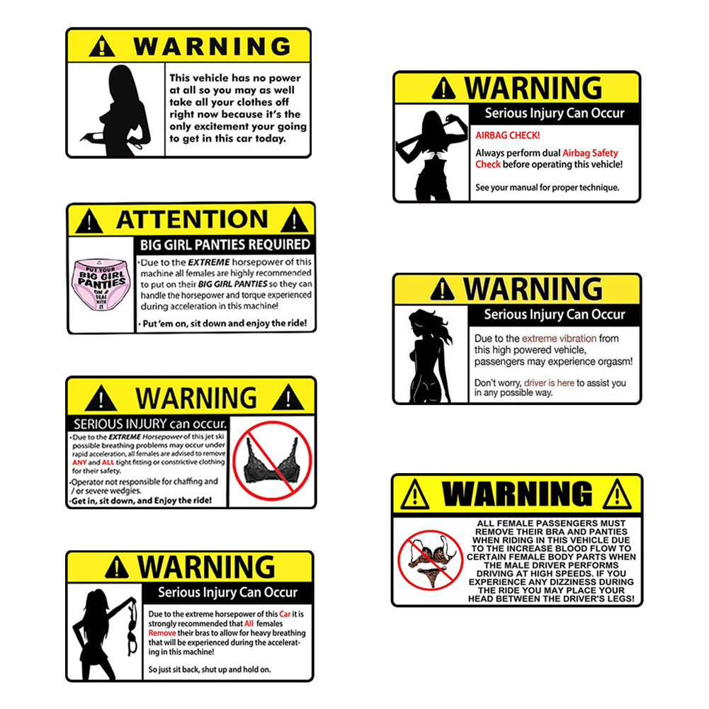 

PET Waterproof Car Etiquette Notes Stickers Warning Decals for Attention, Type7, 501 Original