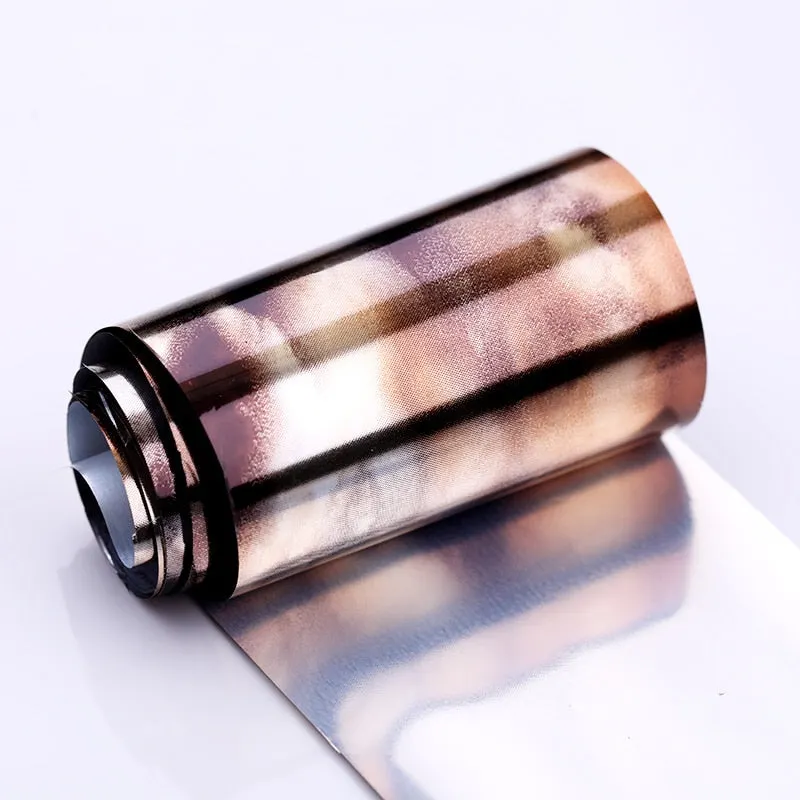 10Pcs/Set Colorful Nail Foil Stickers Mirror iridescent Effect Stickers Nail Art Transfer Foils Manicures Slider Decorations