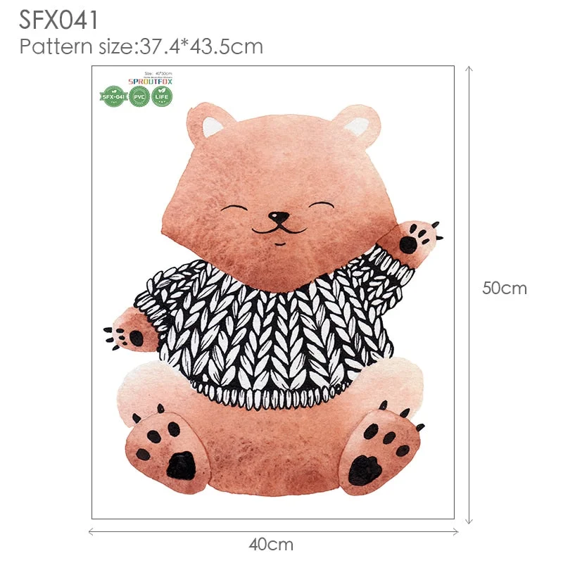 Bear 3D Wall Stickers Home Decor Living Room Decoration Wall Stickers For Kids Rooms Bathroom Children For Stickers Wall Bedroom