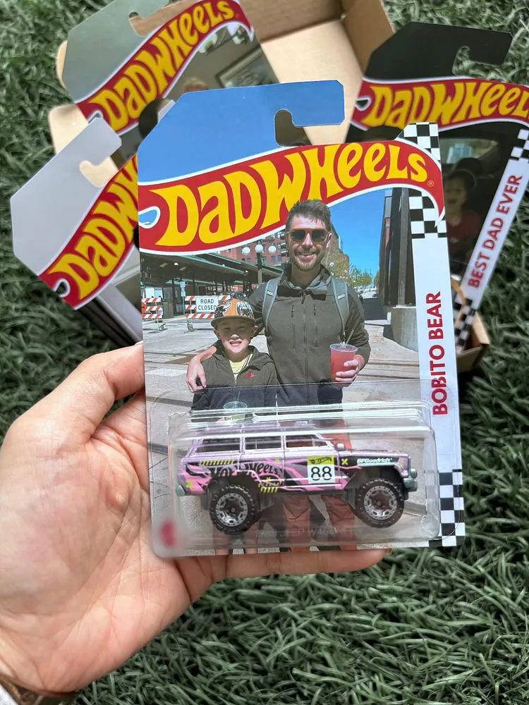 Personalized Photo Toy Car, You&rsquo;re Wheelie Cool Dad, Custom Face Dad Gift, Father Day Gift From Kids, Gift for Grandpa Dad Husband