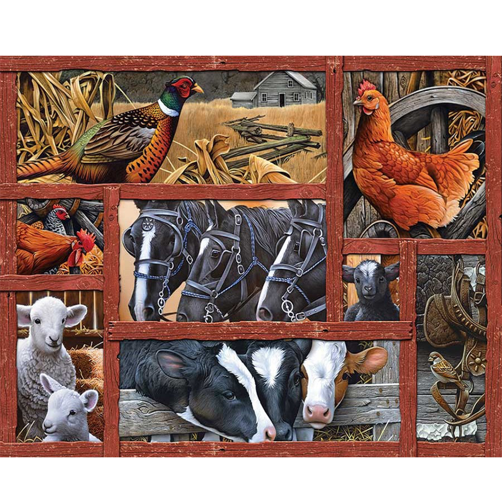 

Farm Cows Horses - Round Drill Diamond Painting - 50*40CM, 501 Original