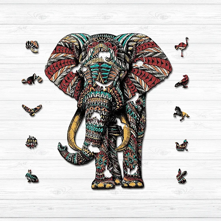 Ericpuzzle™ Ericpuzzle™Tribal Elephant Wooden Puzzle