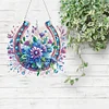 (US Local)Acrylic Special Shape Flowers Horseshoe 5D DIY Diamond Painting Dots Pendant