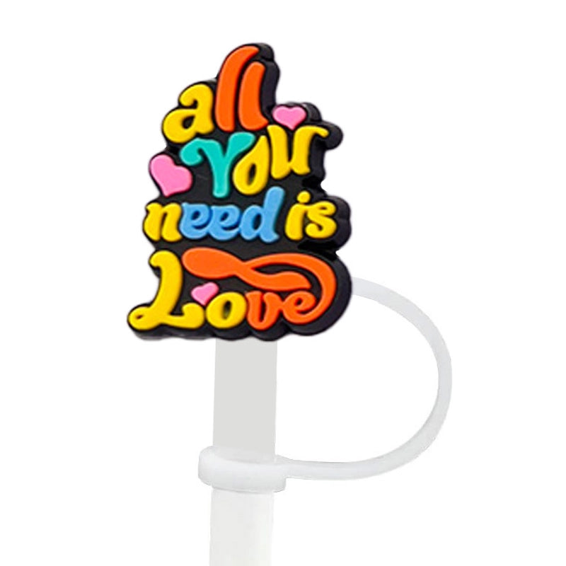 Cute Letter Silica Gel Straw Mouthpiece 1 Piece