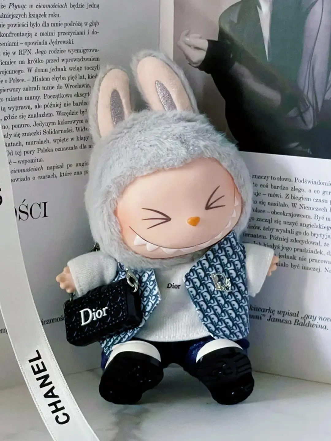 LABUBU Outfits Dior Classic Printed Pattern Leather Vest Outfits