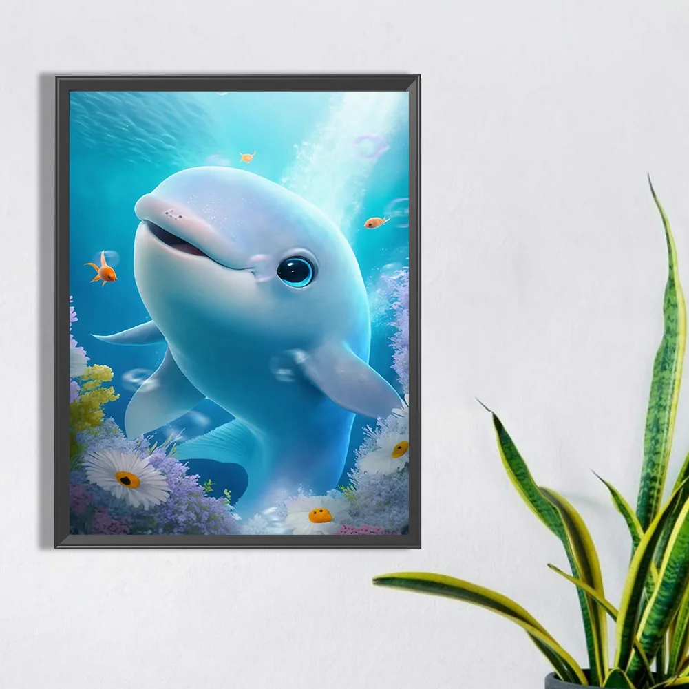 Full Round Diamond Painting 30*40cm - Longing For Dolphins