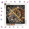 Golden Crystal Tiger Head Special Shaped 5D DIY Partial Drill Diamond Painting Kits for Adults Beginners Home Decor Diamonds Dots Gem Art Kits 11.81 X11.81inch